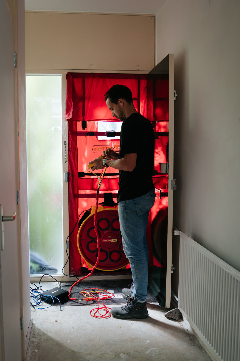 Kierenjagers aan het werk met blowerdoor